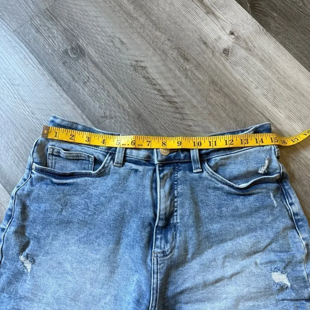 Lauren Conrad High Rise Shorts Light Wash Distressed Denim 10 - Picture 9 of 12